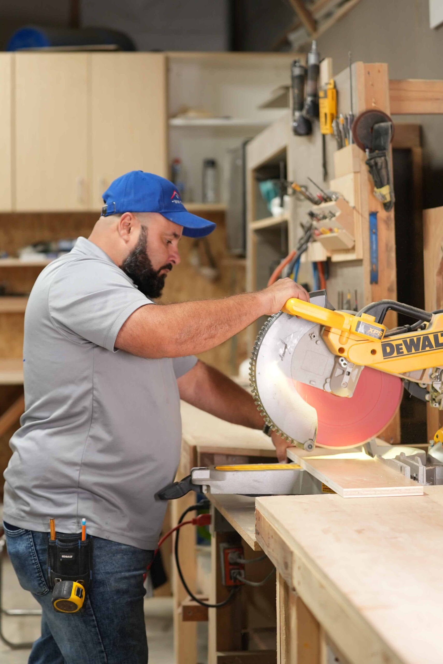 Technician doing carpentry work